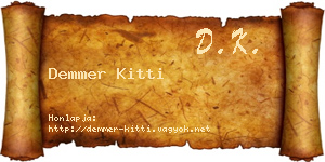 Demmer Kitti névjegykártya